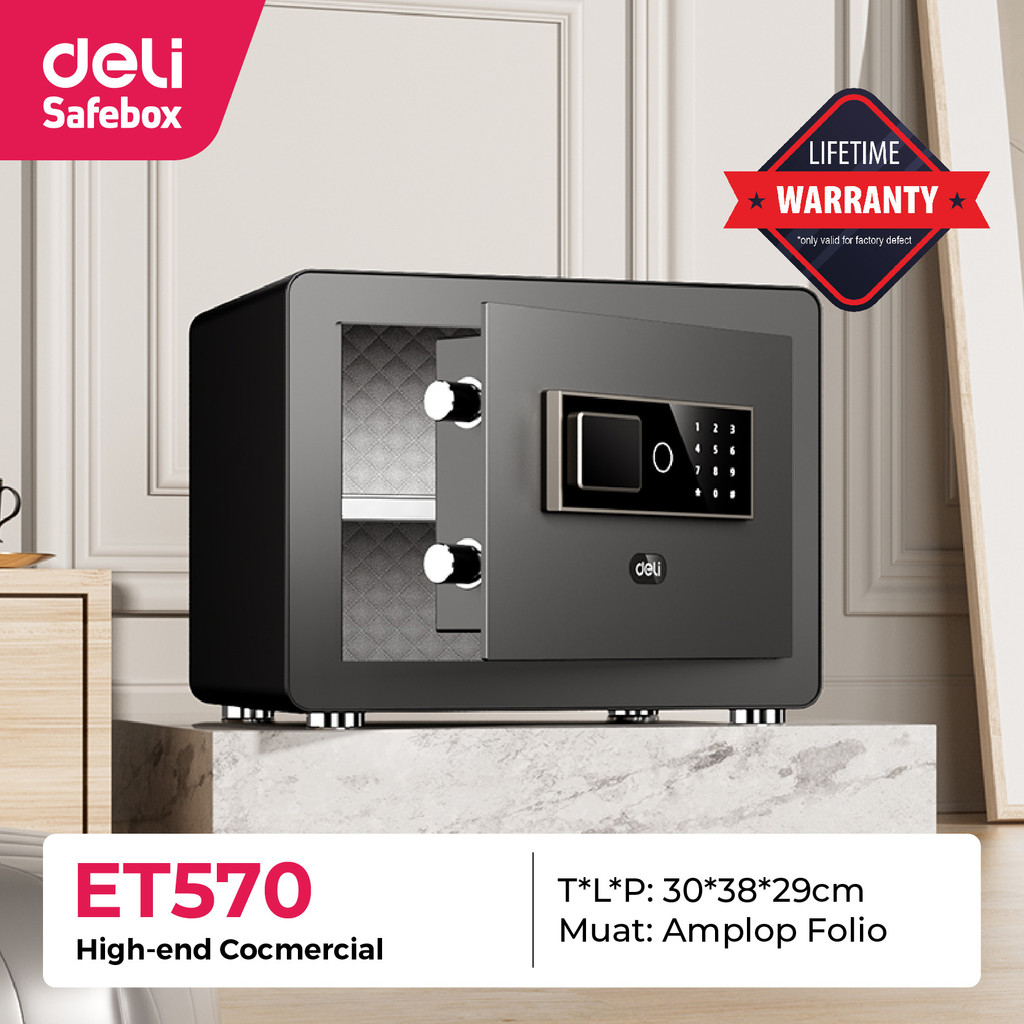 

Brankas Digital DELI ET 570 Safe Box Dual Unlocking GARANSI RESMI ORIGINAL