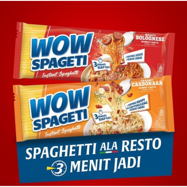 

[Bisa COD] (1 PCS) Mayora WOW Spaghetti Instant Creamy Carbonara dan Meaty Bolognaise