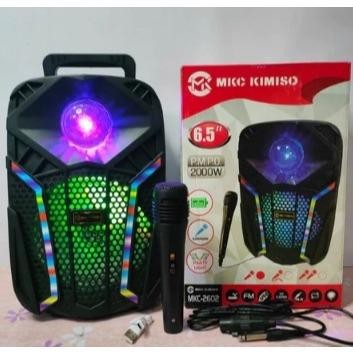 KIMISO 2602 Speaker Bluetooth Karaoke Portabel / Salon Karaoke Gratis Mic