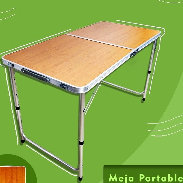BEST PROMO!!! Meja Lipat Koper Hpl Meja Serbaguna Meja Lipat Portable Meja Kaki Bulat