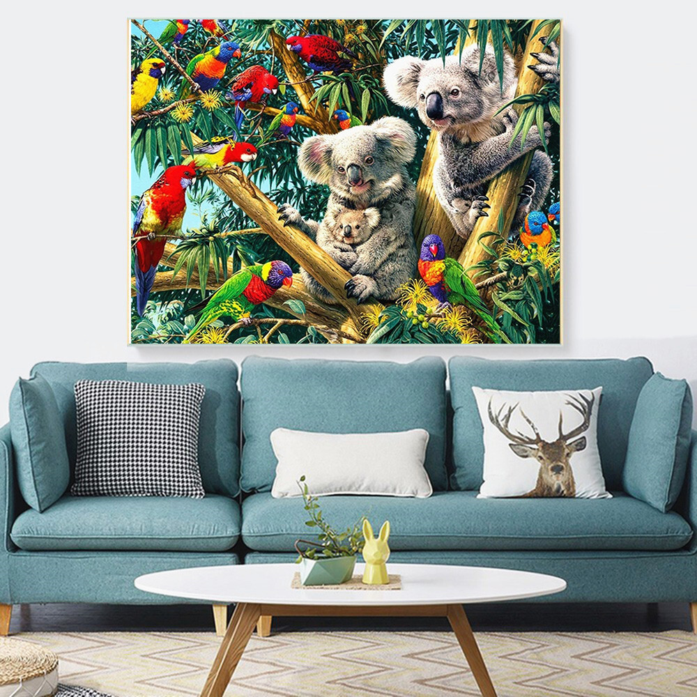 

AZQSD Oil Painting By Number Koala Animal Handpainted Modern Wall Picture By Numbers Handmade Room Decoration