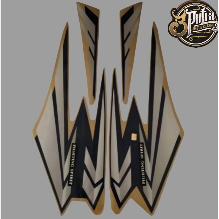 Striping Stiker Polet Yamaha RX KING 2002 Gold Sticker List Body Rx King 2002 gold Berkualitas