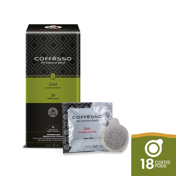 

Coffesso Zest Coffee - Kopi Pods Isi 18s