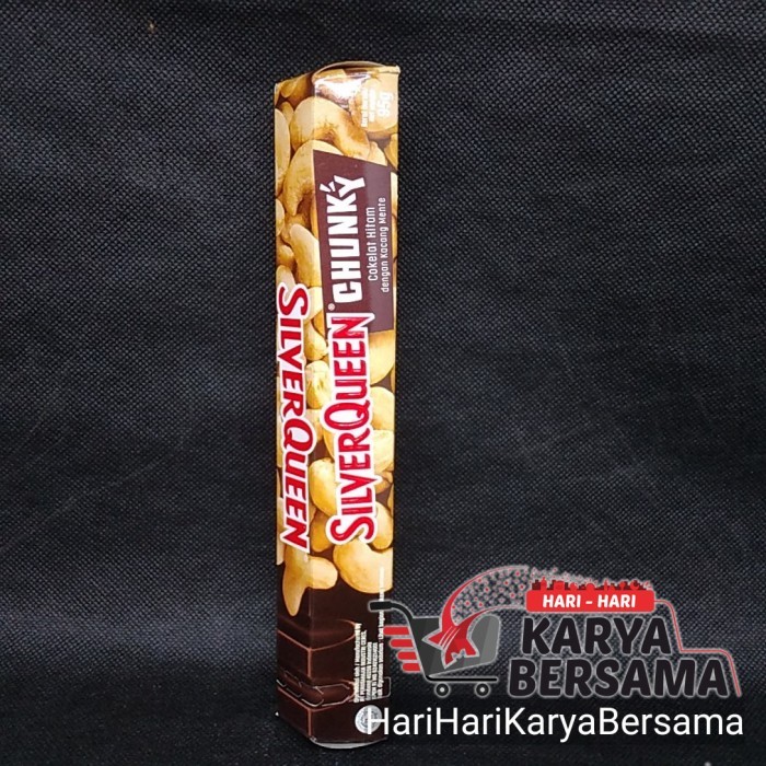 

MAKANAN RINGAN COKELAT BATANG SILVER QUEEN CHUNKY DARK CHOCOLATE CASHEWS BAR 95GR