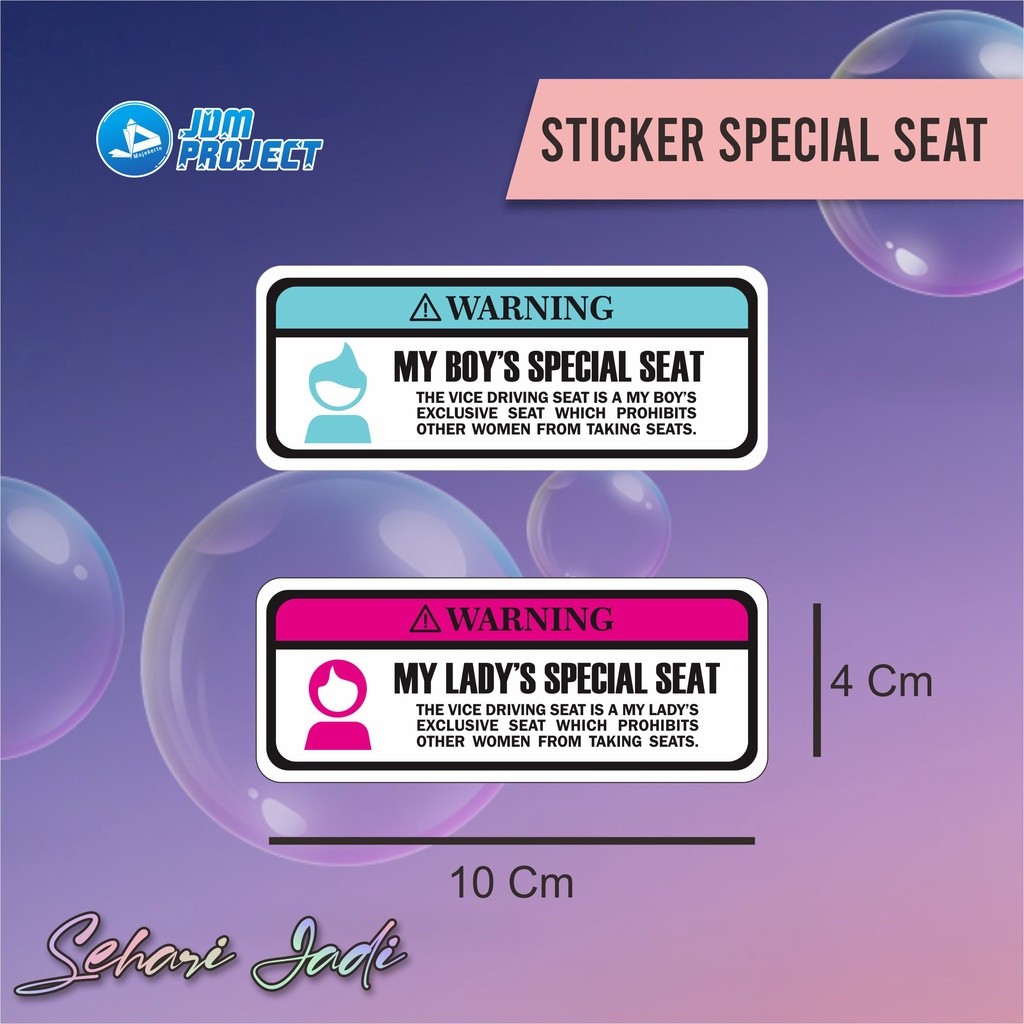 Cetak Kilat - sticker printing special seat pria dan perempuan bisa sticker special seat viral