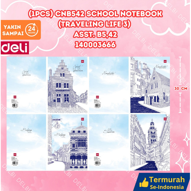 

Buku Tulis Boxy Sekolah DELI 42 Lembar – Traveling Life (1PCS) CNB542 School Notebook (Traveling life 3) ASST. B5,42 DELI BUKU TULIS 42 LEMBAR TRAVELING BX200 BX10