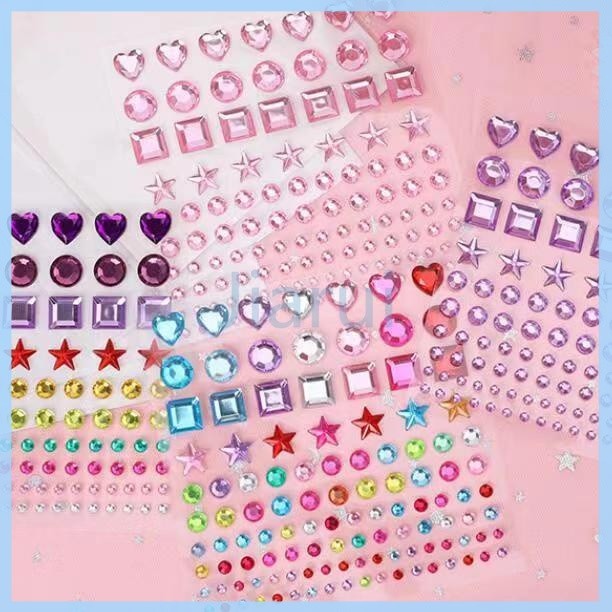 

Jiarui Stiker bintang kristal DIY/stiker kristal berlian 3D/stiker kartun
