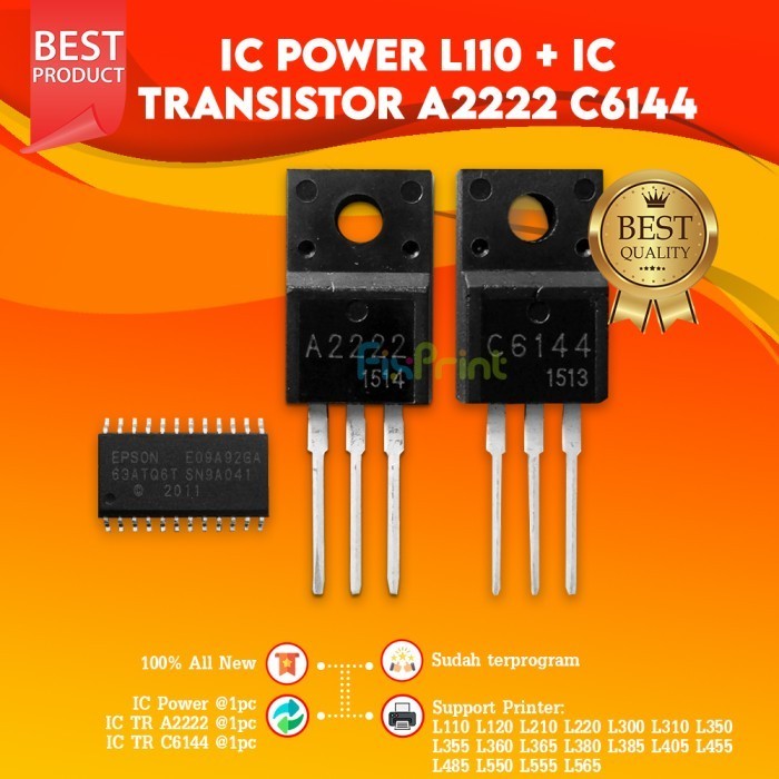 SET Paket IC Power Mainboard Board E09A92GA IC TR Epson A2222 + C6144 Transistor Compatible for Prin