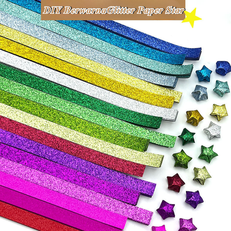 

Kertas Bintang Origami Star Paper/Lucky Star Craft Handmade/Origami Kertas Berwarna DIY Kertas Bintang Glitter Paper Star 540/210 PCS