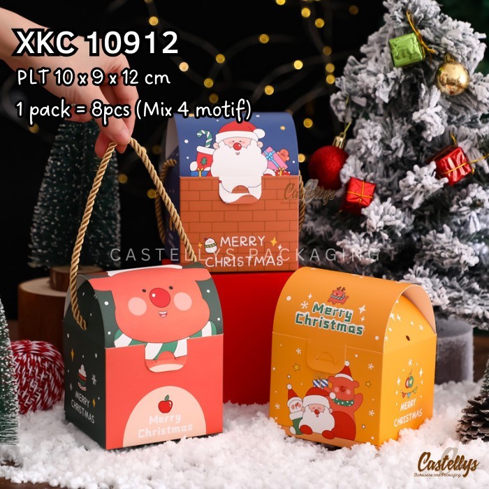 

8pcs Kotak Souvenir Hadiah XKC 10912 Cookies Permen Snack Natal