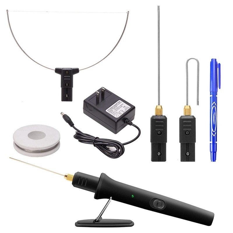 

4 In 1 Electric Hot Knife Foam Cutting Tool 100-240V/18W Styrofoam Cutter With Marker Pen US Plug