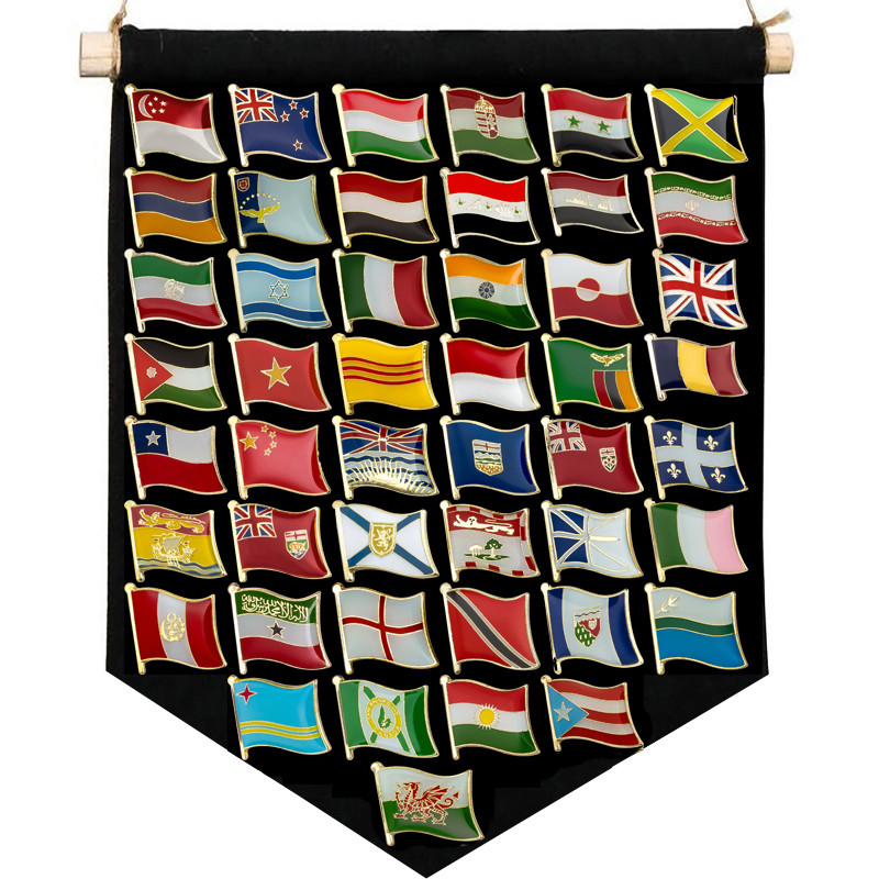 10pcs a lot National Flag Lapel Pin Country Flag Badge Flag Brooch International Travel Pins Collect