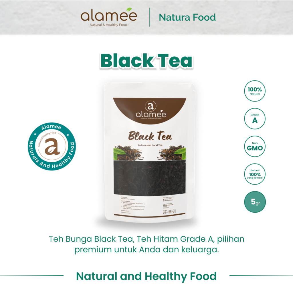 

ALAMEE Black Tea Organic Teh Hitam Kering Dried 5 gr Premium