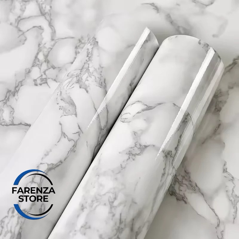 Wallpaper Dinding Motif White Marmer Panjang 45cmx10m stiker dinding murah motif marmer