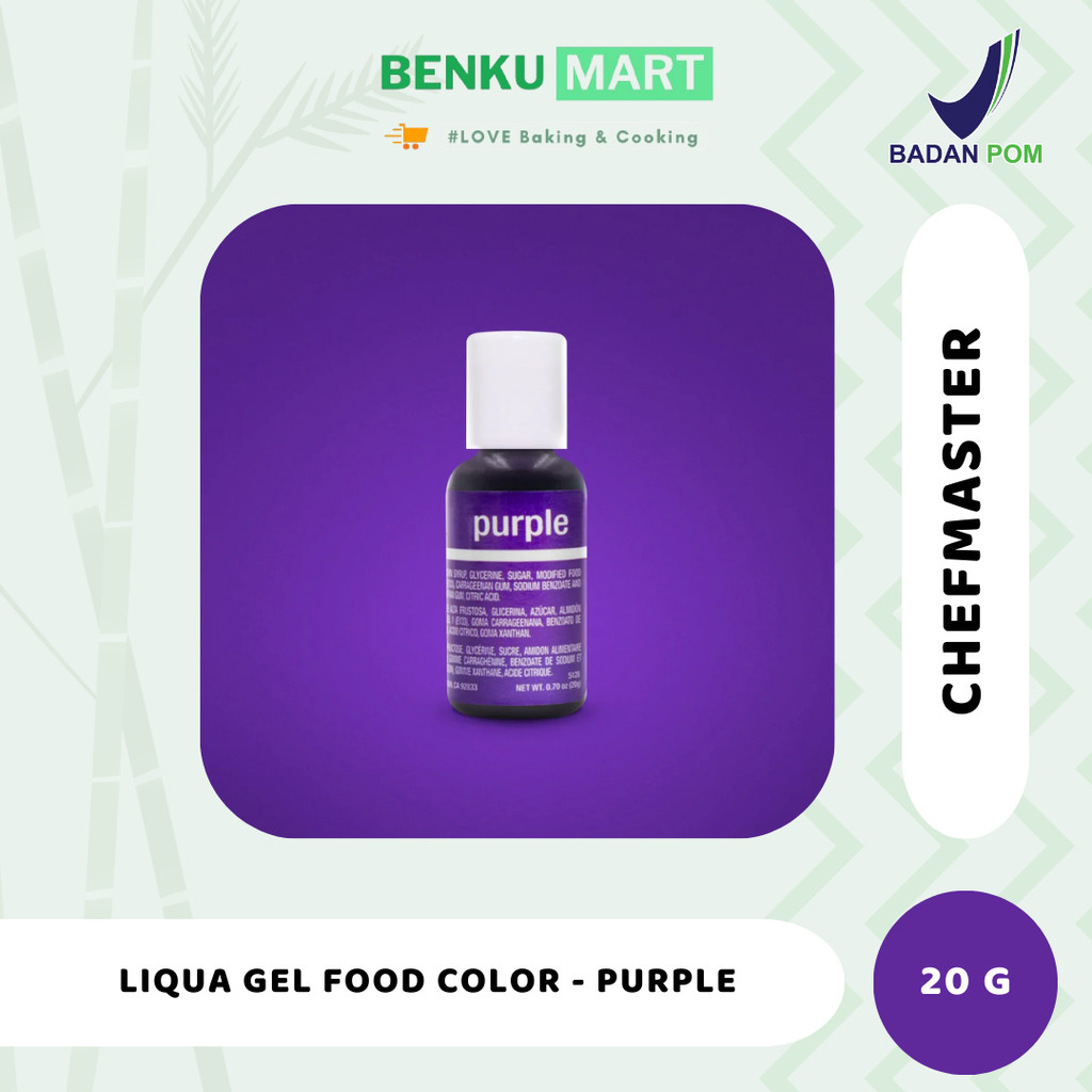 

Chefmaster PURPLE Liqua Gel Food Color 20 gr Pewarna Makanan | Purple 20ml