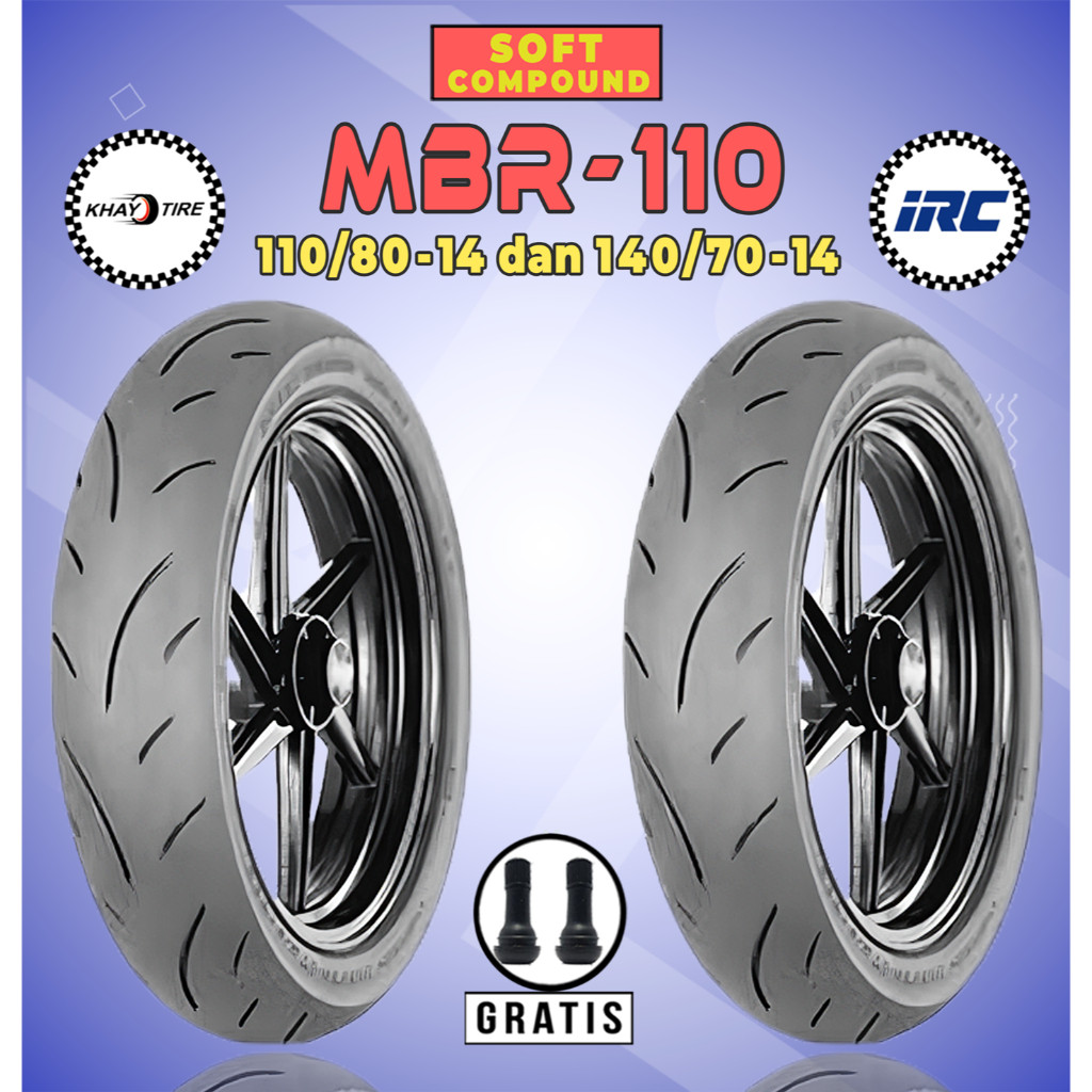 Paket Ban Soft Compound Motor YAMAHA AEROX IRC MBR-110 110/80-14 + 140/70-14 Tubeless