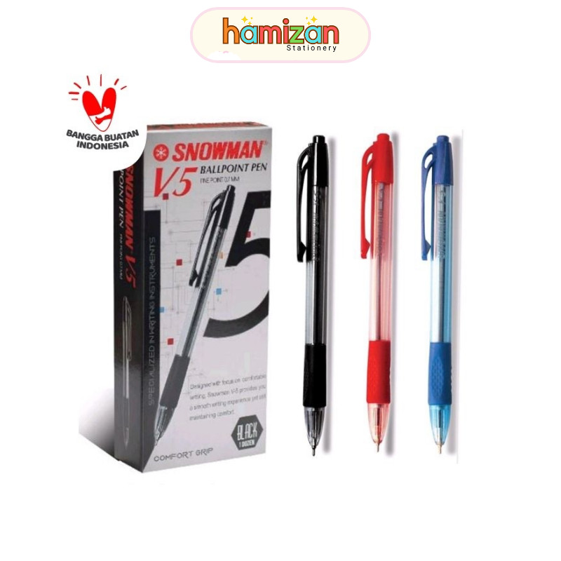 

Pulpen / Pen / Ballpoin / Bolpen Cetrek V5 Snowman isi 12 pcs Murah Berkualitas