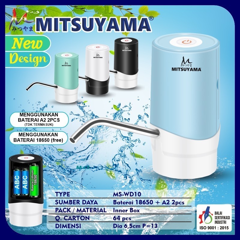 Pompa Air Galon Cas Listrik USB Mitsuyama MS-WD10 WD 10 Water Pump Electric Charge