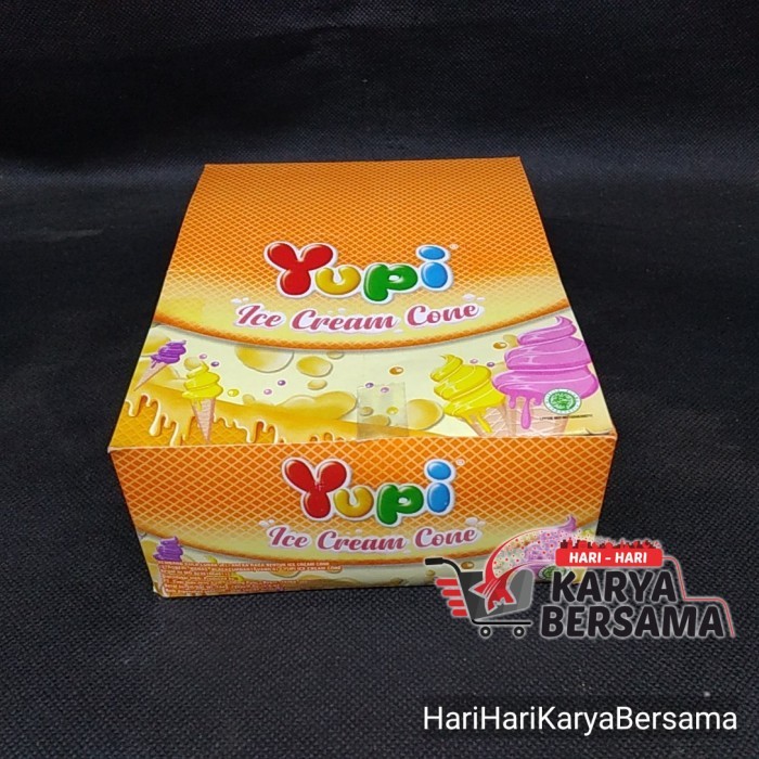 

MAKANAN RINGAN PERMEN GUMMY YUPI ICE CREAM CONE MINI 24'S X 7GR