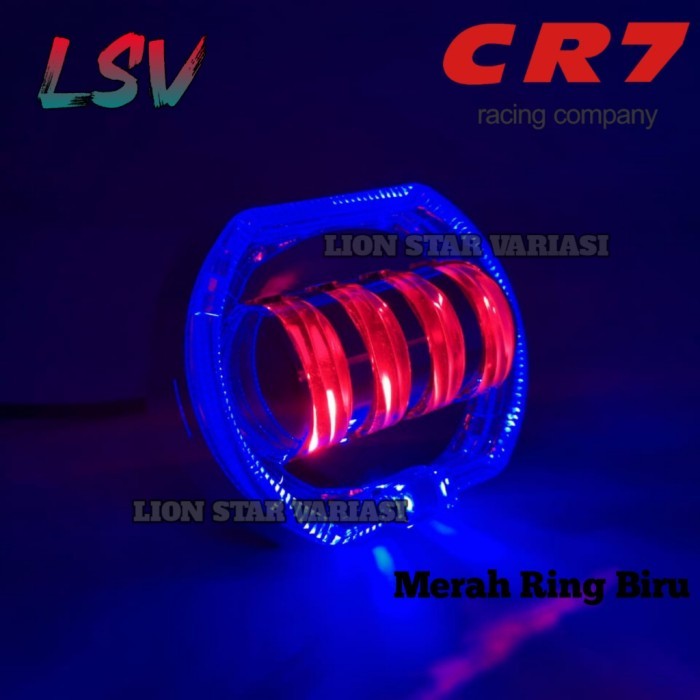 Lampu Tembak LED Daymaker Biled Projie CR7 Projie Biled Proji Biled 4 - Merah Ring Biru, Putih-Putih