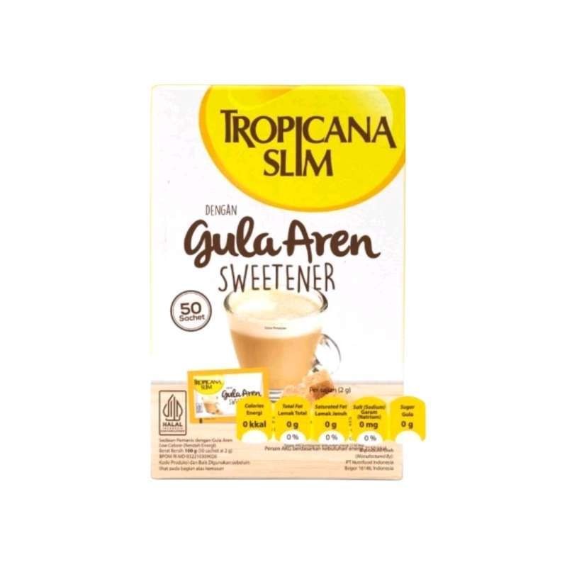 

Tropicana Slim Gula Aren Sweetener Pengganti Gula 50 Sachets