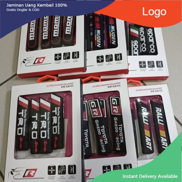 Door guard pelindung pintu mobil logo tulisan berbagai macam 1 set 4pc - Sparco Khairun_Variasi