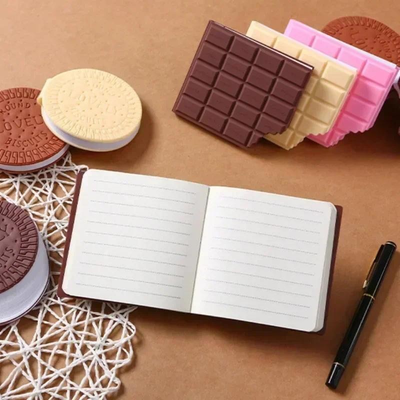 

1pc Creative Chocolate Cookies Shape Notebook Students Cartoon Cute Tear-Proof Hand Written Memo Pads Cover Notepad