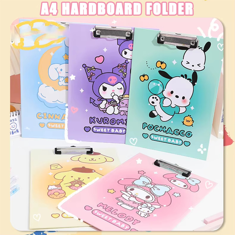 

Sanrio Cartoon A4 Writing Pad Board Clip Hello Kitty Clip Board Folder Kawaii Cinnamoroll School Office Stationery Supplie Toys