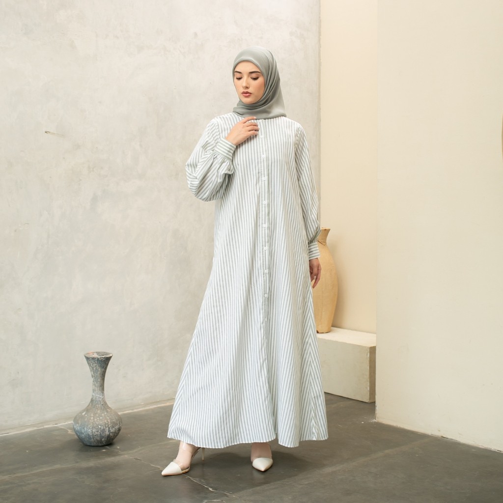 [DAPATKAN SEKARANG] Luma Dawa Laiqa Abaya / PILIH WARNA Stripes / Abaya Umroh dan Haji bahan katun /