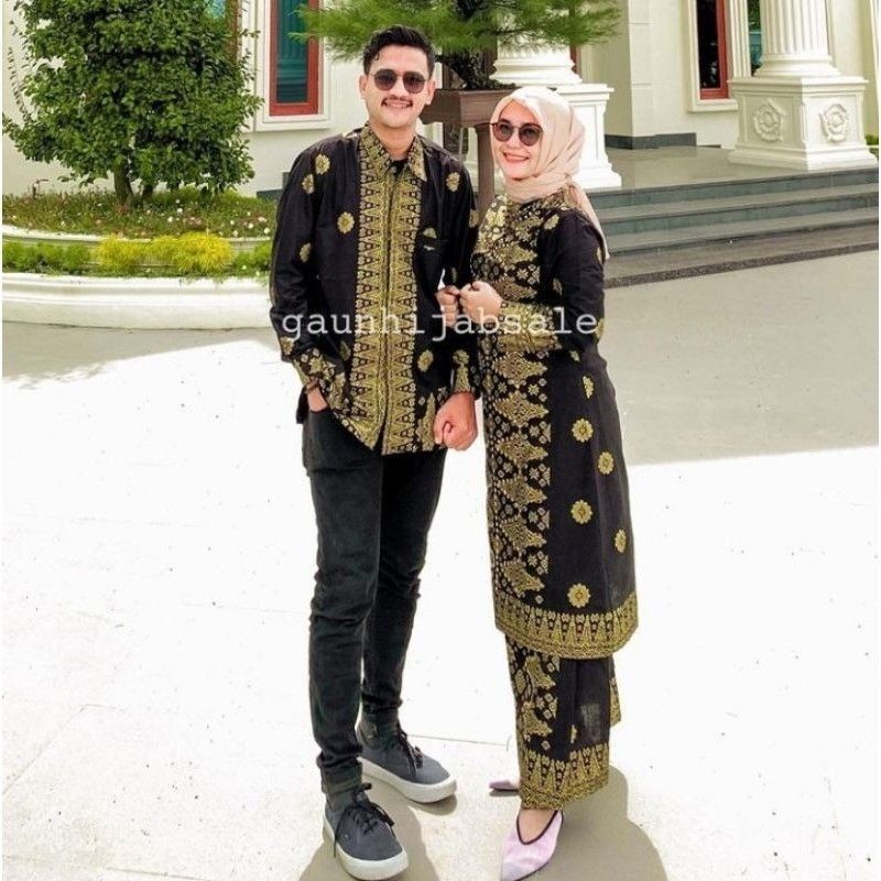 COCOK BUAT KARTINIAN KONDANGAN PERNIKAHAN WEDDING BAJU MURAH / Couple setelan batik songket Palemban