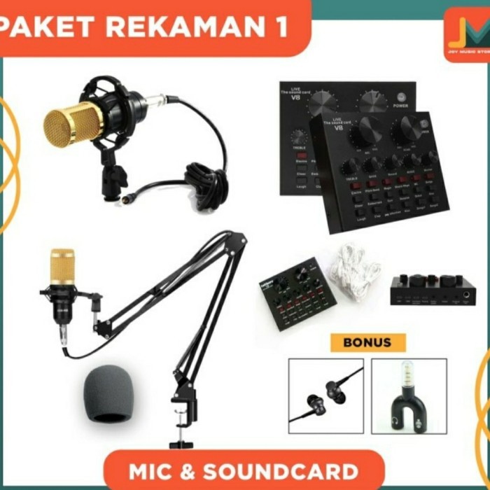 SALE - MIC BM 800 SOUNDCARD V8 PAKET LENGKAP REKAMAN