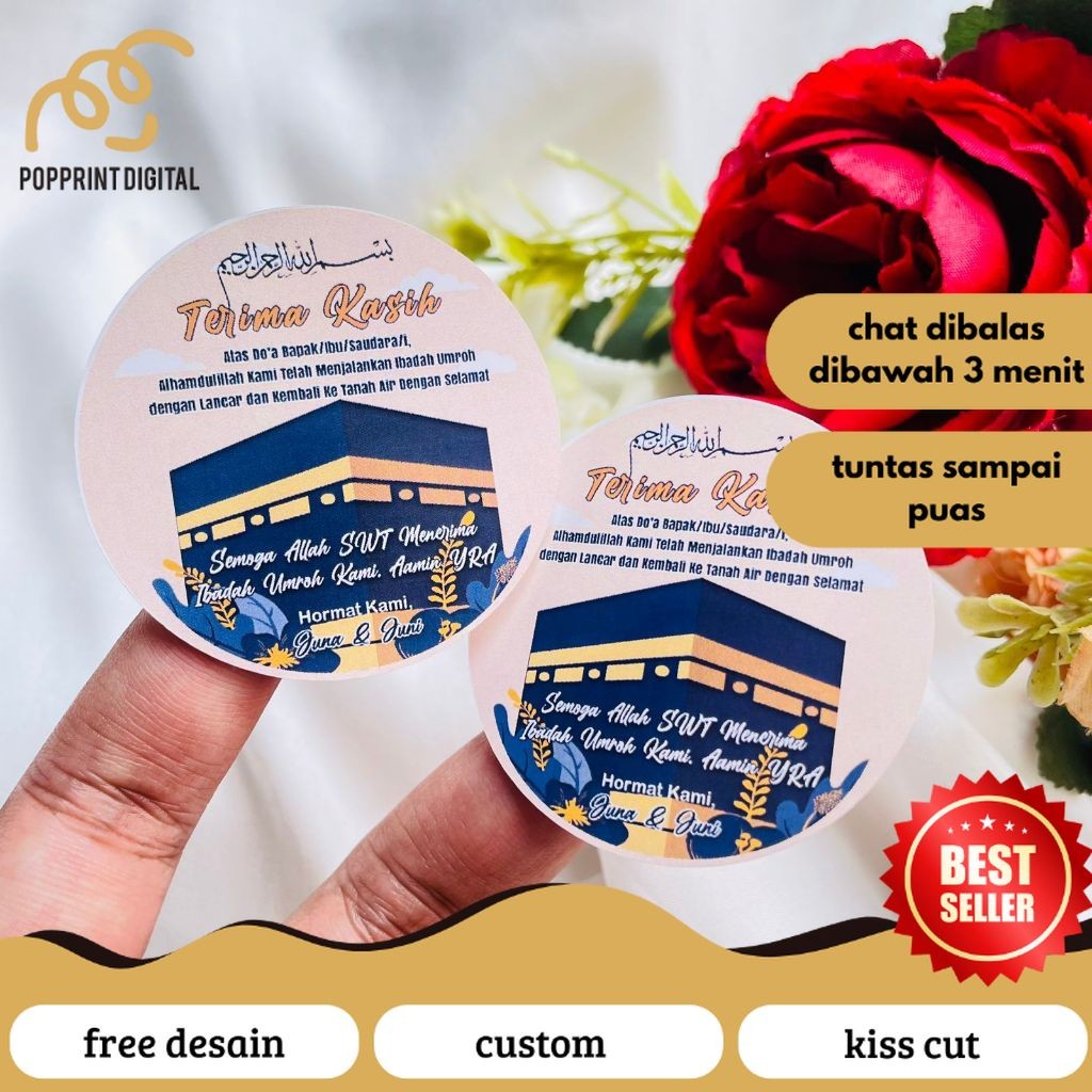 

PopPrints Cetak Label Umroh Sticker Bulat Gift From Haji Cetak Print Stiker Tasyakuran Hampers Murah