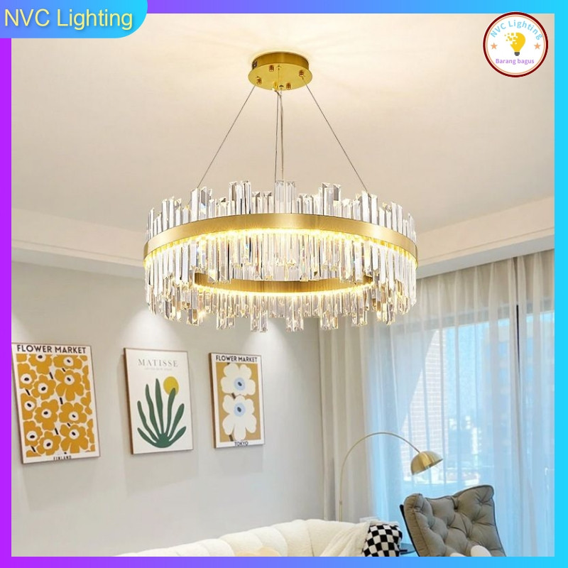 Lampu Terowongan Triwarna Nordic untuk Ruang Tamu Lampu Pendant Plafon Lampu Gantung Penerangan Maka