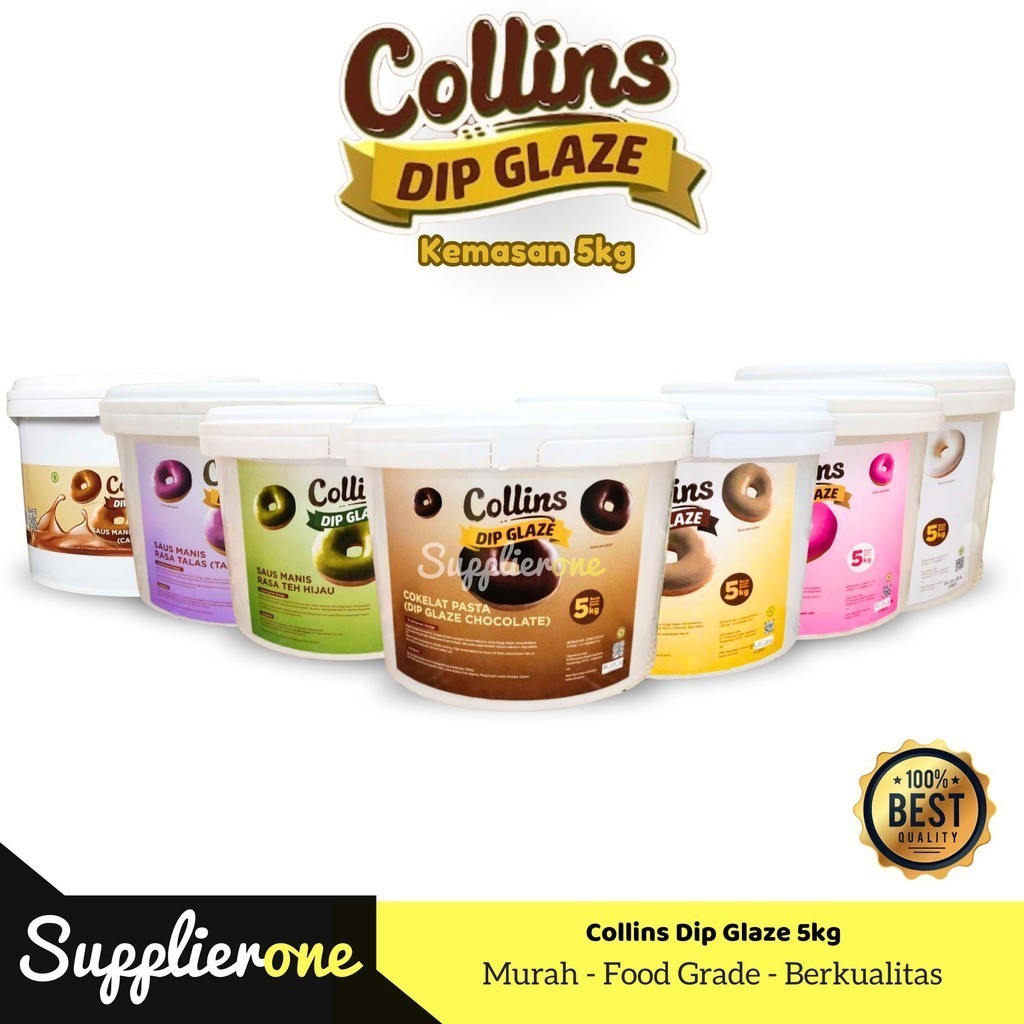 

Collins Dip Glaze 5 kg / Dip Glaze / Dip Glaze Collins / Toping Donat / Toping Es kulkul /Toping Roti bakar / Toping Kue