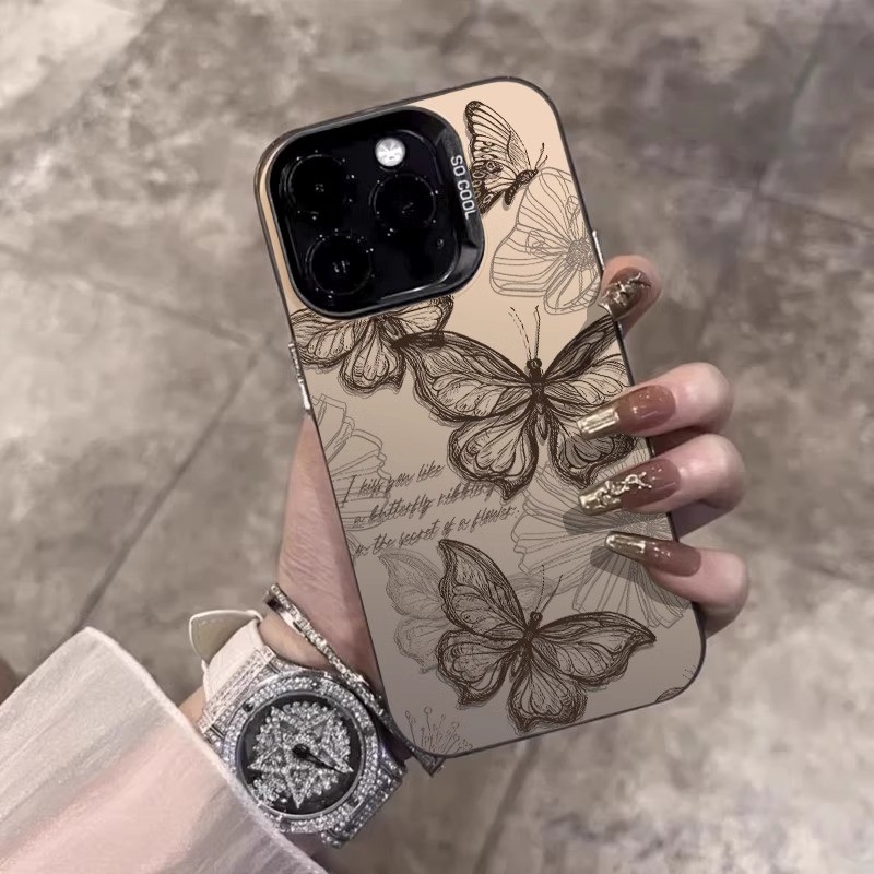 Nudesign Painting Butterfly Simplified Sesuai untuk phone case OPPO a16 aesthetic a18 premium a5s on