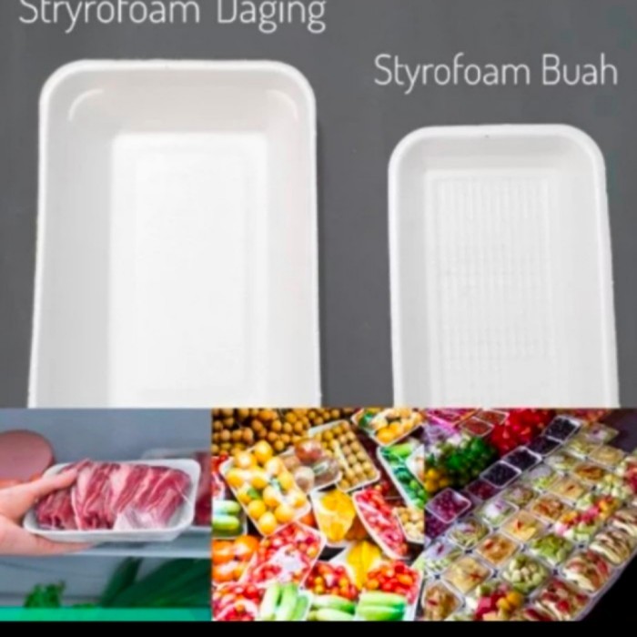 LARIS-FOAM TRAY TR 2 - STYROFOAM TRAY BUAH TR2 - ISI 250 PCS