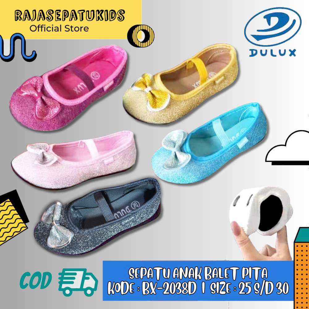 Umma Sepatu Anak DULUX BX-2038D Balet Anak PITA Glitter / Sepatu Balet PITA Glitter DULUX BX-2038 D