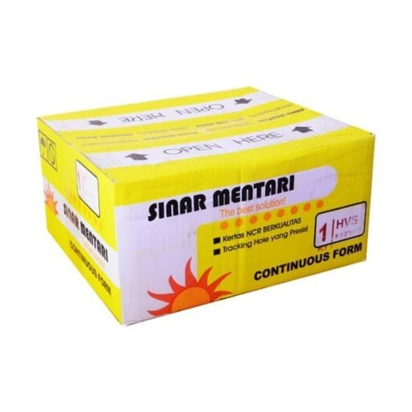 

SINAR MENTARI CONTINOUS FORM 9 1/2:2 X 11:217 1 2 3 4 5 PLY WARTEL ( 1 KERTAS JADI 4 )