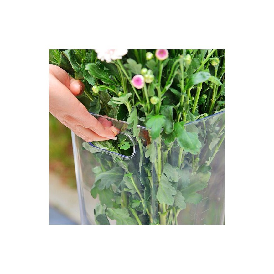 RB Vas Bunga Bening Plastik Vase Akrilik Silinder Tinggi Transparan Pot Bunga Kotak Acrylic Ember