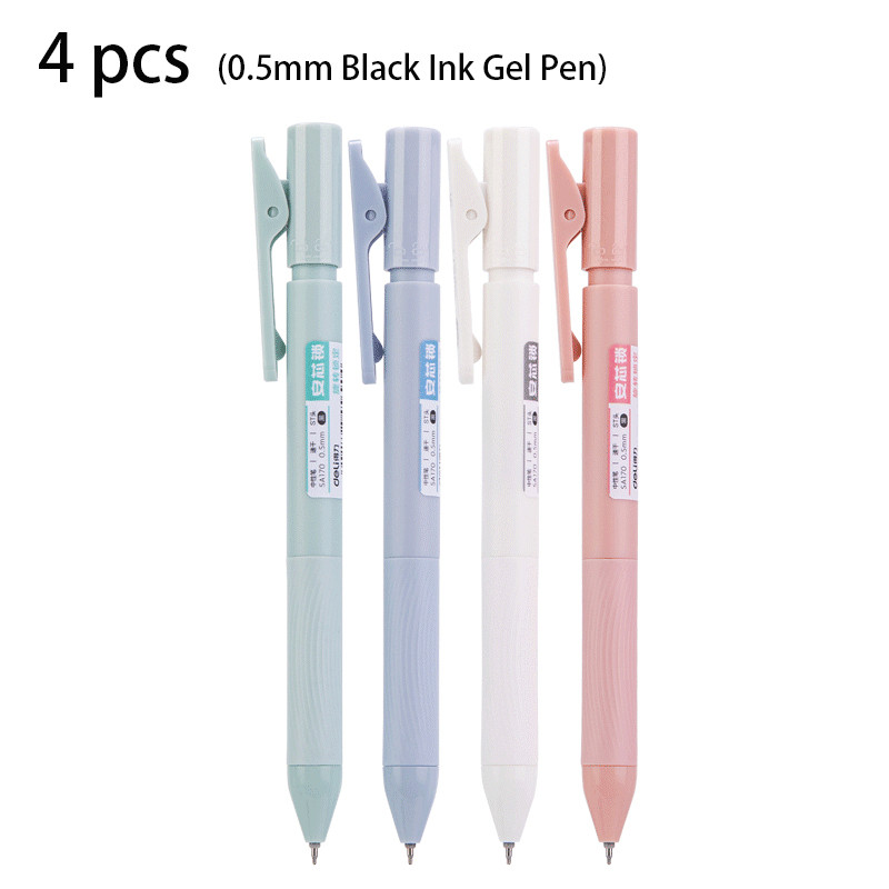 

Deli 4pcs 0.5mm Black Ink Quick-drying Gel Pen School Student Office Stationery Supplies Signing Pen Office Pen
