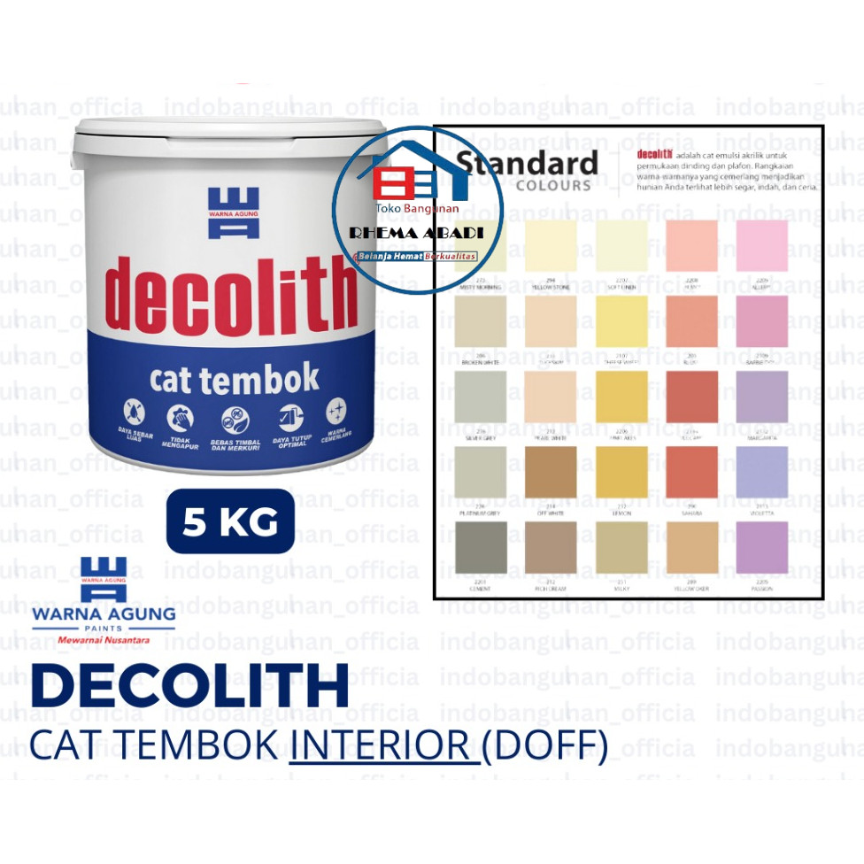 RHEMA Cat Tembok Interior Warna Agung Decolith 5Kg