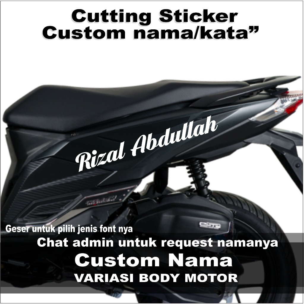 sticker cutting custom nama/kata" variasi body motor
