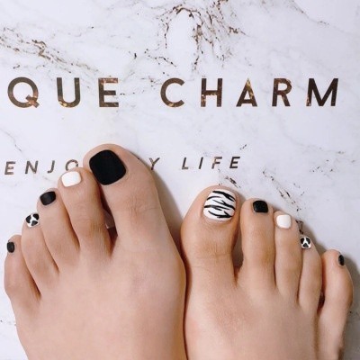 Kuku Palsu Kaki Dan Lem Toe Fake Nail Art 24pcs 847