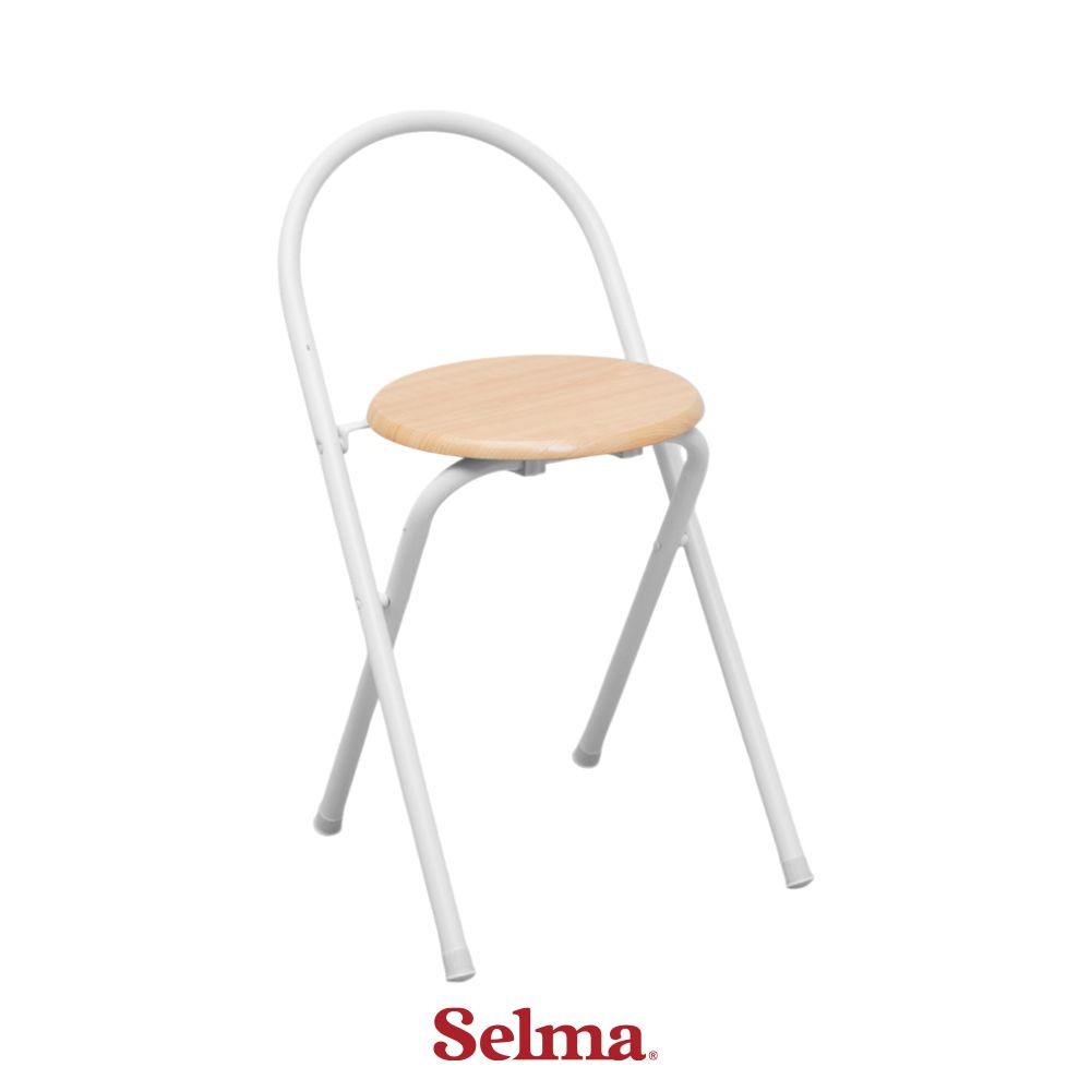 Selma Vern Kursi Lipat Kayu - Putih Folding Chair Foldable Chair Portable Chair