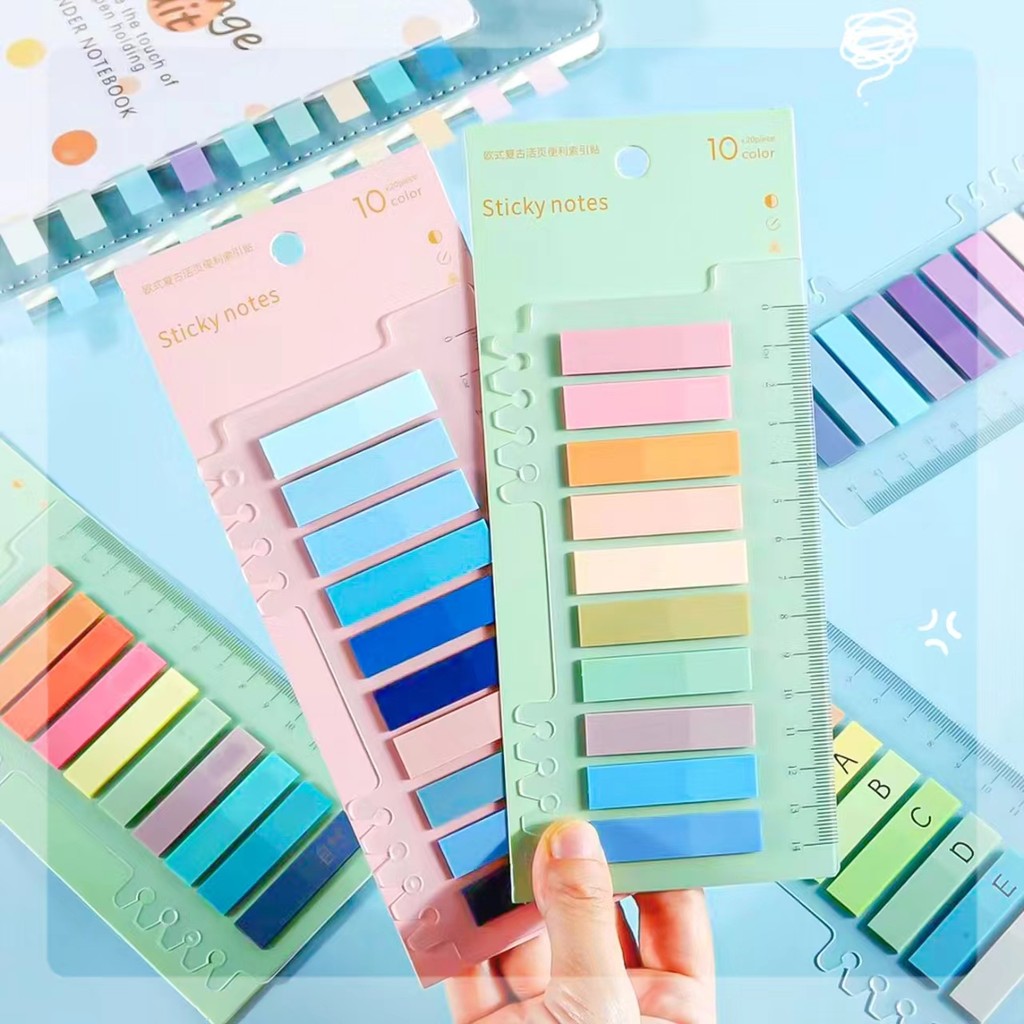 

Aesthetic stationery Memo pad Stationery office desk transparent sticky notes pack set Index planner accessories sticky tabs
