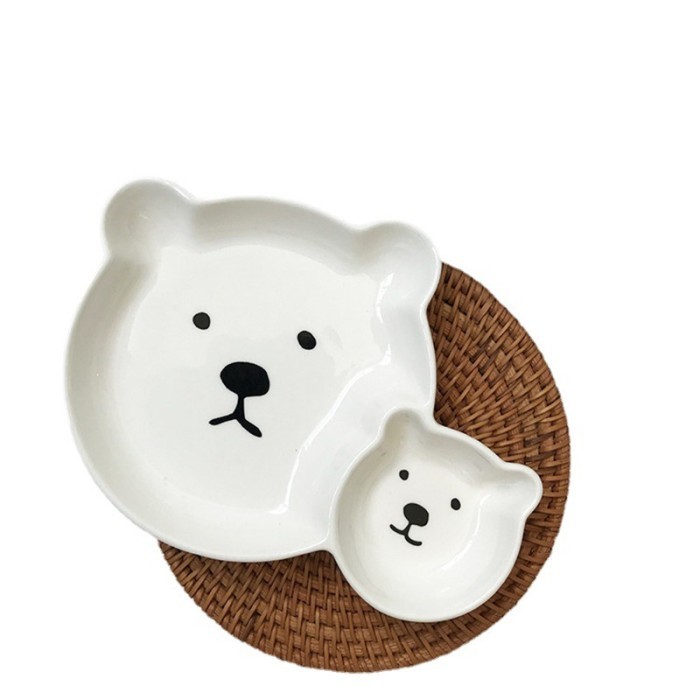 bear plate / piring keramik / piring lucu unik / piring makan cantik