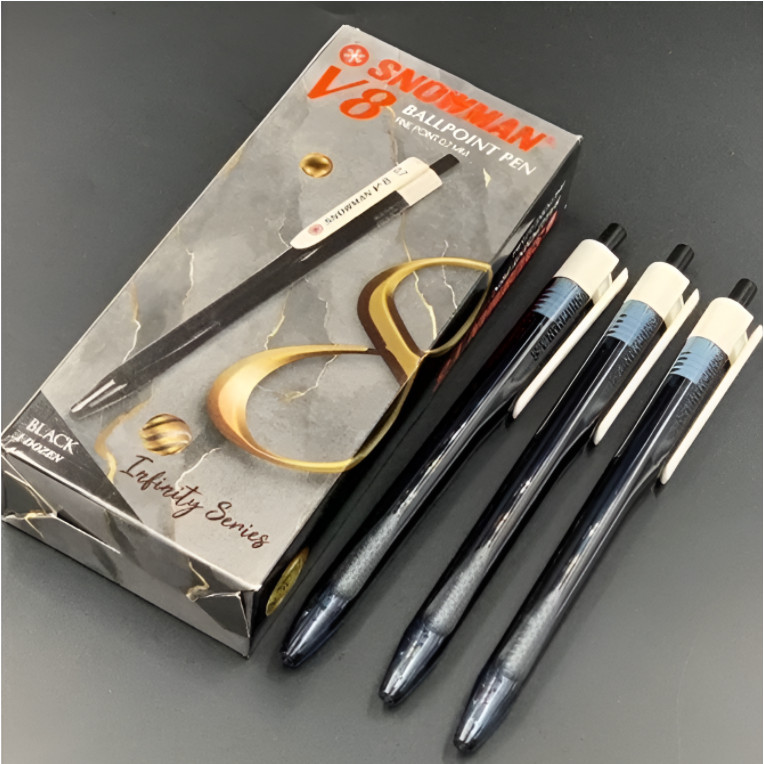 

(12 Pcs) Pulpen Snowman V8 0.7mm - Ballpoint Pen Snowman V-8 / V8 / V 8