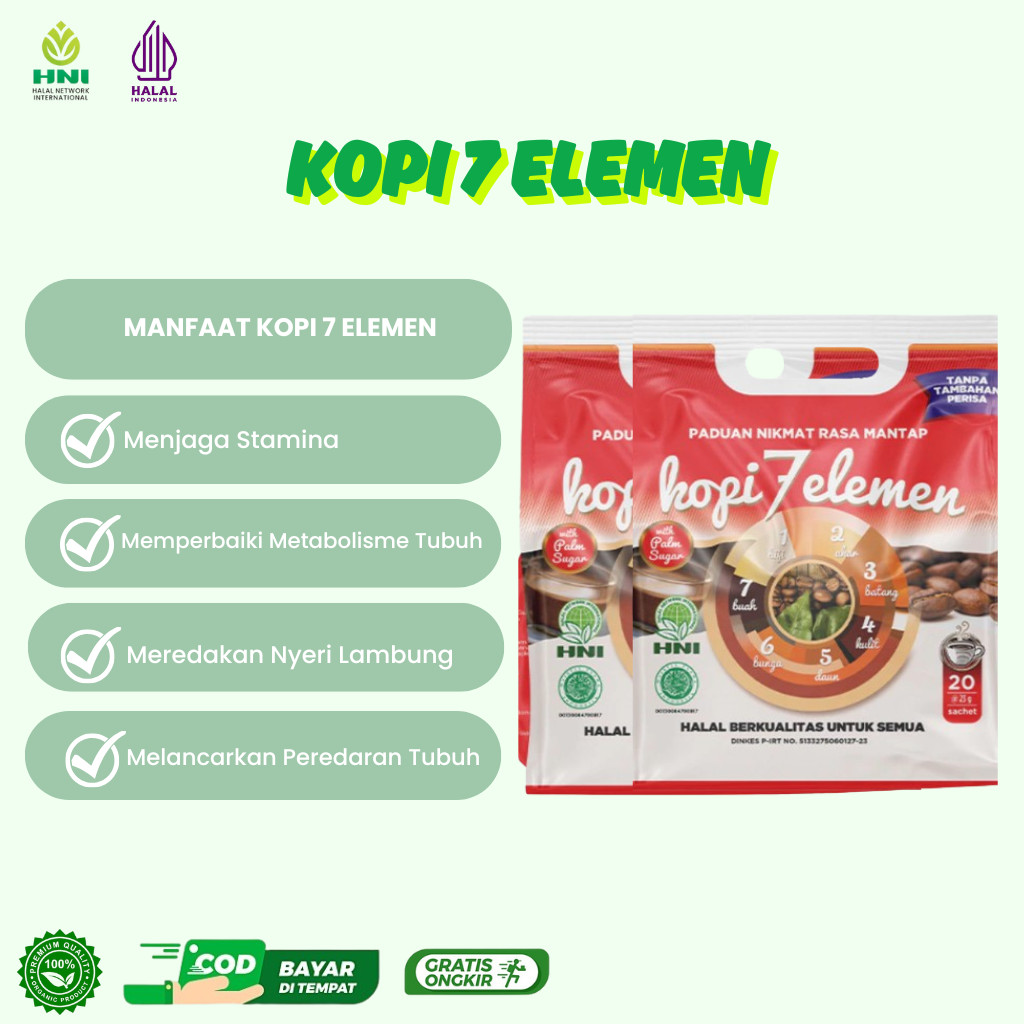 

KOPI 7 ELEMEN Isi 20 | Bisa Bayar COD - HNI HPAI BPOM