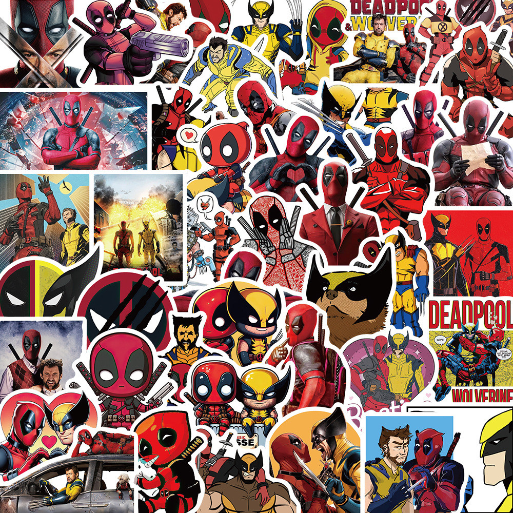 

50Pcs The Avengers Deadpool Cartoon Stickers Skateboard Guitar Suitcase Freezer Motorcycle Graffiti Decal Waterproof Sticker