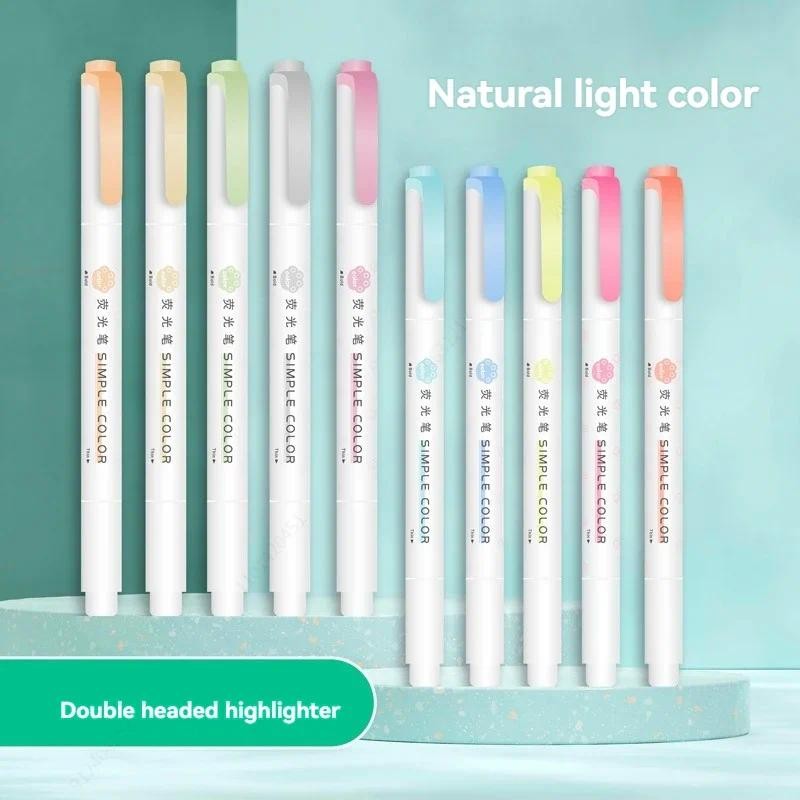 

5PCS Highlighter Pen Set Multiple series available Double Headed Colored Fluorescent Pen Student Stationery Supplies